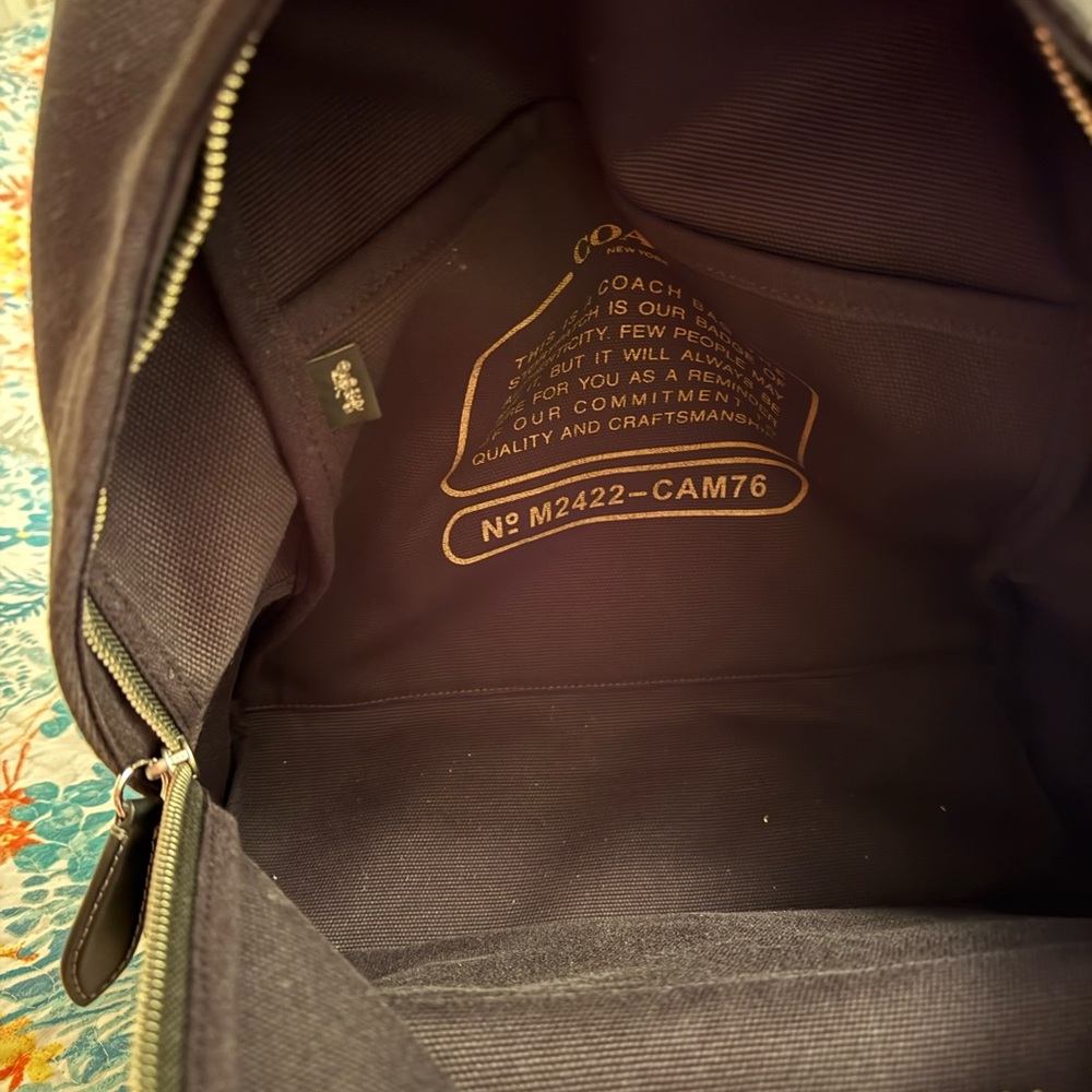 Authentic Coach Black Backpack with Gold Logo with authenticity attached - Picture 4 of 10
